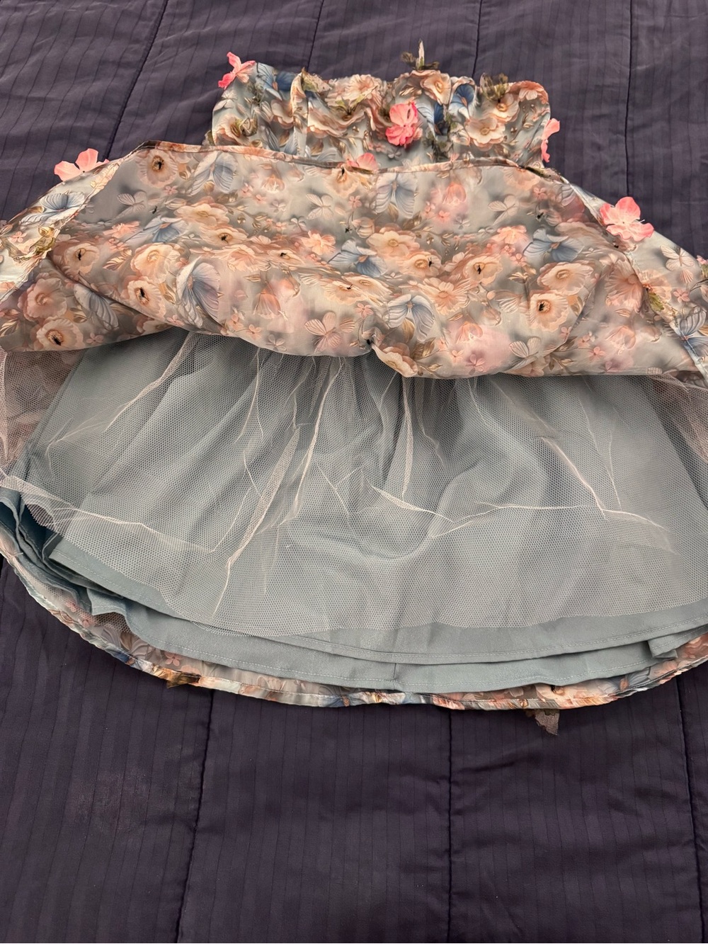 Betsy Johnson 3D Butterfly Floral Mini Dress Size Small - Picture 9 of 13